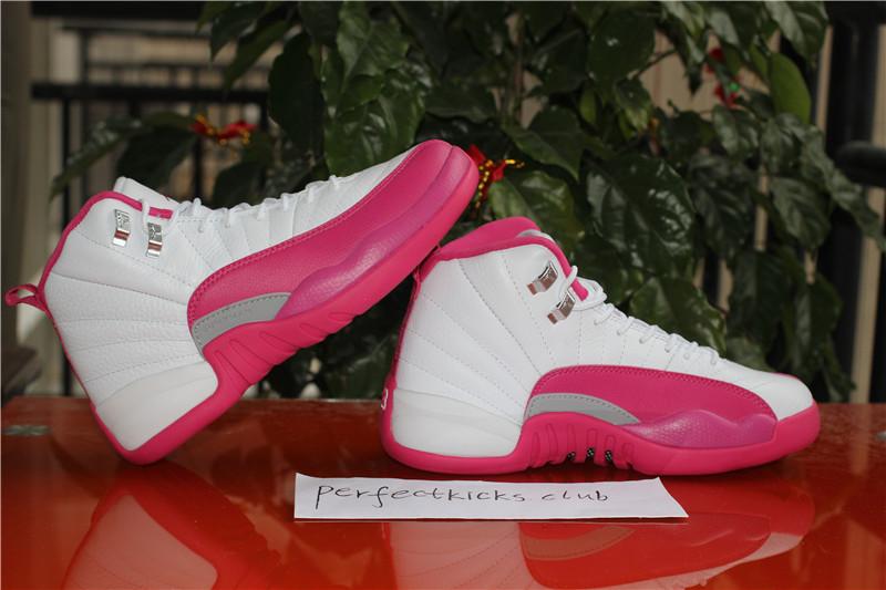 AUTHENTIC AIR JORDAN 12 GS WHITE DYNAMIC PINK 100% Nike Pair .PK EXCLUSIVE